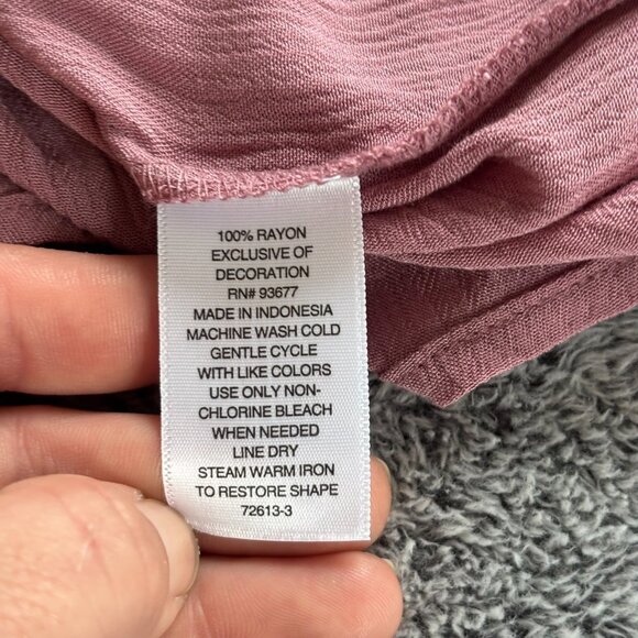 ANA Womens Top Size 2XL Mauve Whimsical Fairy Ruffle Lace Western Crinkle 18679 - Picture 6 of 9